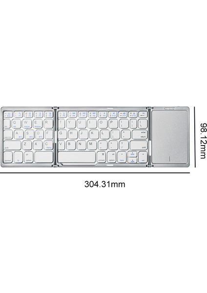 B089T Taşınabilir Mini Üç Katlanır Bluetooth Klavye 64 Tuşlar Ios Android iPad Tablet Telefon Için Kablosuz Katlanabilir Touchpad Tuş Takımı (Yurt Dışından)