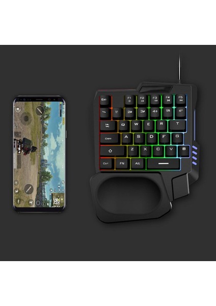 Rgb Arkadan Aydınlatmalı 35 Tuşlu Sol El Yarım Kablolu Oyun Klavyesi Tek Elli Mini Oyun Tuş Takımı Pc Dizüstü Bilgisayar Için Taşınabilir Klavye (Yurt Dışından)