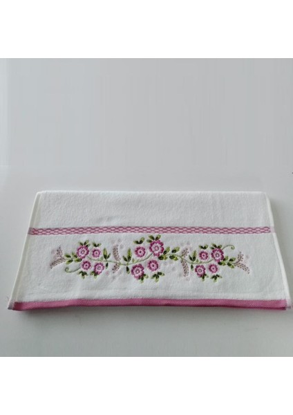 Azalea 50*90 cm Nakişlı Havlu Beyaz Lila