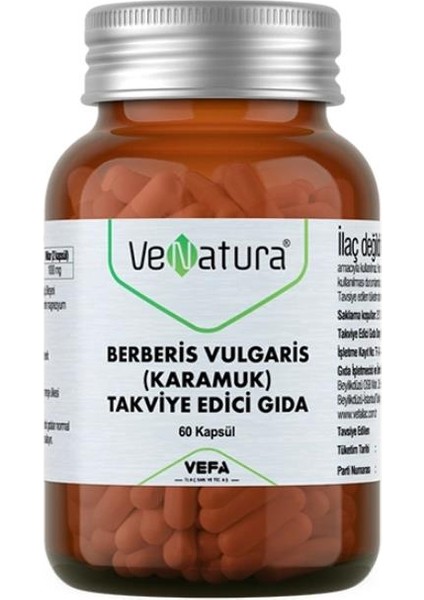 Berberis Vulgaris Takviye Edici Gıda 60 Kapsül