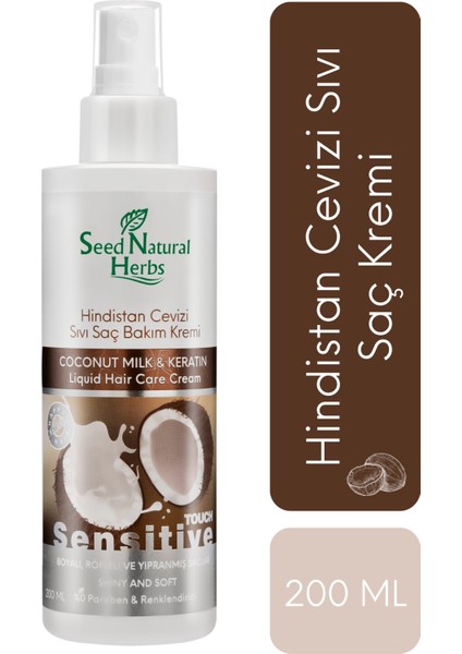 Hindistan Cevizi & Keratin Sıvı Saç Bakım Kremi Boyalı - Röfleli - Yıpranmış Saçlar İçin 200 ml