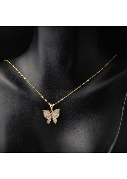 Kelebek 14 Ayar Altın Zincirli Kolye fiyatları