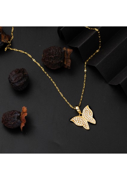 Kelebek 14 Ayar Altın Zincirli Kolye fırsatları