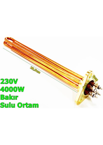 Kahvematik Isıtıcı Rezistans Üçgen Flanş Bakır 4000W modelleri