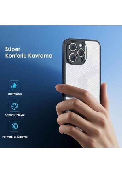 Premium Kamera Korumalı Buz Desenli Sert Pc-Tpu iPhone 12 Pro Max Kılıf Parmak Izi Bırakmaz Hidrofobik fırsatları