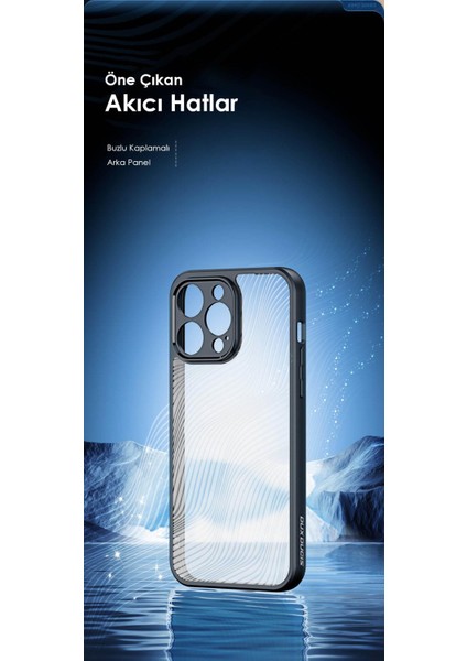 Premium Kamera Korumalı Buz Desenli Sert Pc-Tpu iPhone 14 Pro Max Kılıf Parmak Izi Bırakmaz Hidrofobik