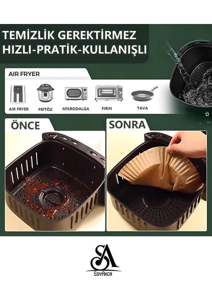 Philips Airfryer Xiaomi Uyumlu Hava Fritözü Hava Firitözü Philips Yağsız Fritöz Pişirme Kağıdı 50'li