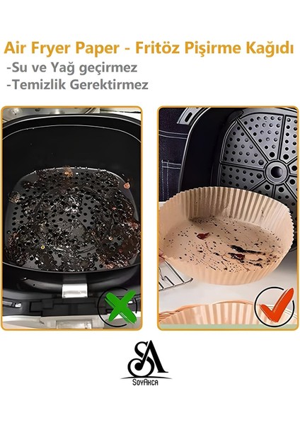 Philips Airfryer Xiaomi Uyumlu Hava Fritözü Hava Firitözü Philips Yağsız Fritöz Pişirme Kağıdı 50'li