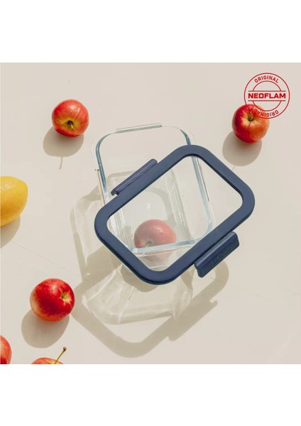 Fika Glace Cam Saklama Kabı Mavi 460 ml