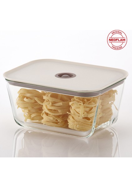 Fika Clik Dikdörtgen Saklama Kabı Bej 2600 ml