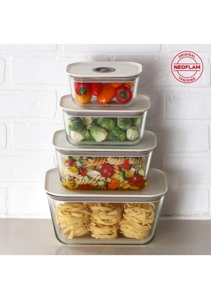 Fika Clik Dikdörtgen Saklama Kabı Bej 2600 ml