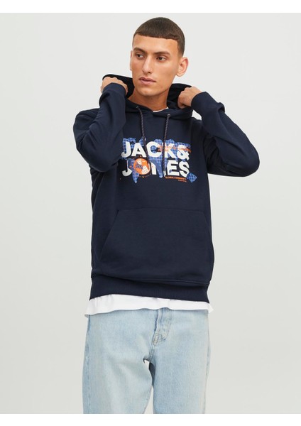 Jack & Jones Jcodust Sweat Hood Sn Erkek Lacivert Sweatshirt 12240214-Navy