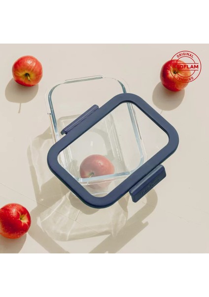 Fika Glace Cam Saklama Kabı Mavi 800 ml