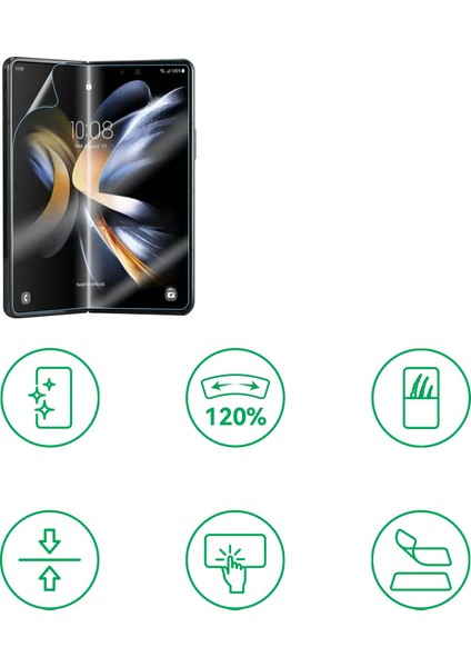 Samsung Galaxy Z Fold 2 Ekran Koruyucu Hizalama Aparatlı Ultra Korunaklı (S-Fit Body)