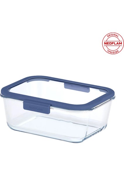 Fika Glace Cam Saklama Kabı Mavi 1200 ml