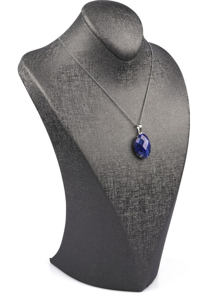 Lapis Lazuli Doğal Taş Gümüş Renkli Kolye fiyatları