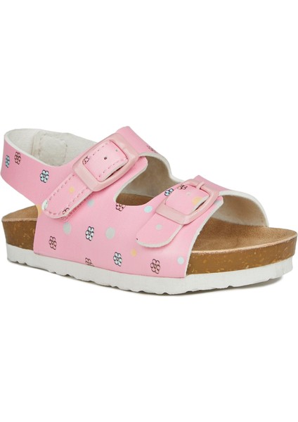 Last Desenli Kız Bebe Pembe Sandalet
