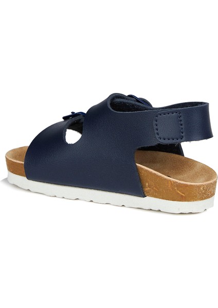 Last Metalik Unisex Bebe Lacivert Sandalet