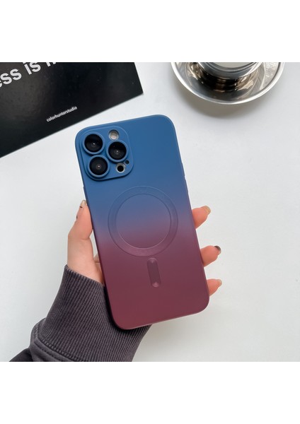 iphone 13 Pro Tampon Telefon Kılıfı Için Degrade Manyetik Telefon Kılıfı (Yurt Dışından)