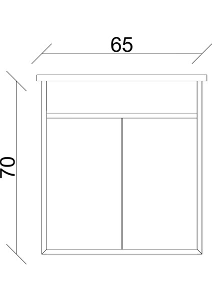 Aras Lavabolu Asma Alt Dolap Antrasit Atlantik Çam 65X44X58 cm