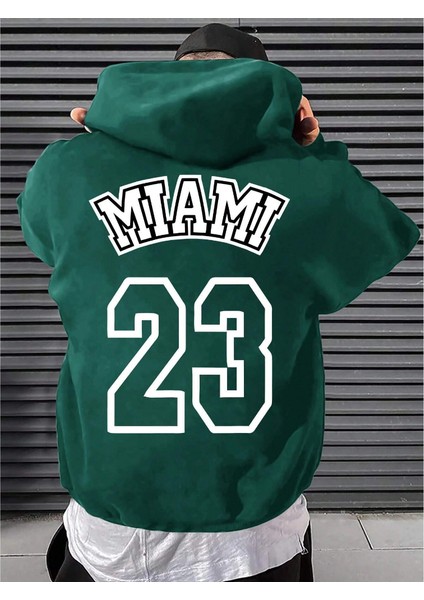 Erkek Miami 23 Baskılı Sweatshirt