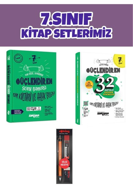 7.Sınıf Güçlendiren Din Kültürü Kültürü ve Ahlak Bilgisi Soru Bankası - 32 Haftalık Kazanım Denemeleri
