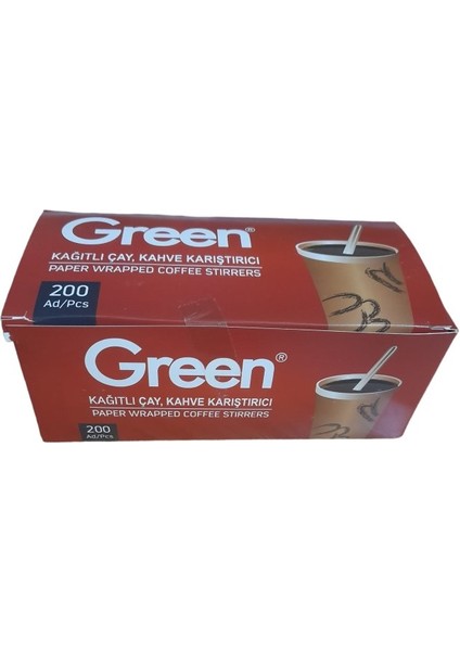 Kağıtlı Çay, Kahve Karıştırıcı (Kağıt Sargılı) Kutuda 200 Adet