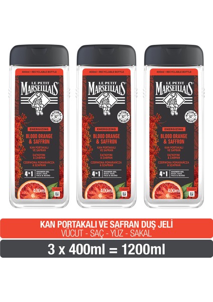 Duş Jeli Kan Portakalı Ve Safran 400ml X3