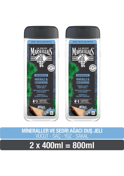 Le Petit Marseillais Mineraller Ve Sedir Ağacı Duş Jeli 400ml x2