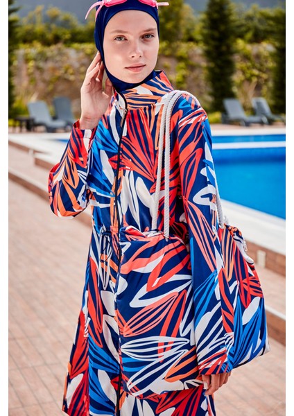 Desenli Tam Kapalı Tesettür Mayo R2307 fiyatları