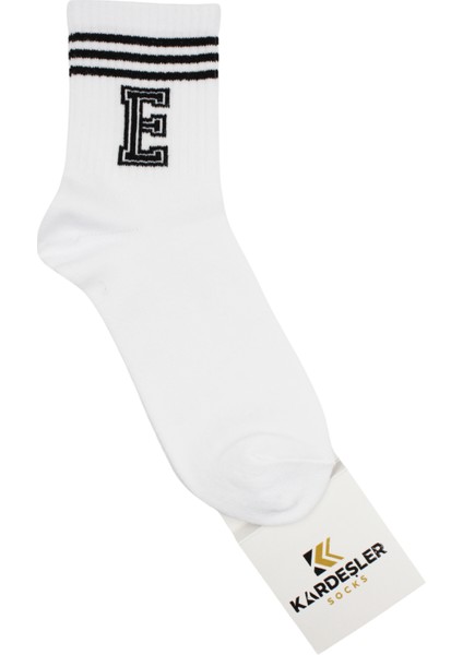Unisex E Harfi Desenli Tenis Çorap (HARFLİ ÇORAP) 3 Çift fiyatları