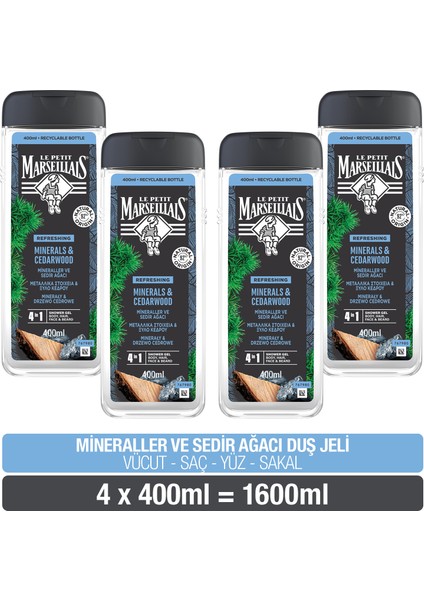 Mineral ve Sedir Ağacı Duş Jeli 400 ml x4