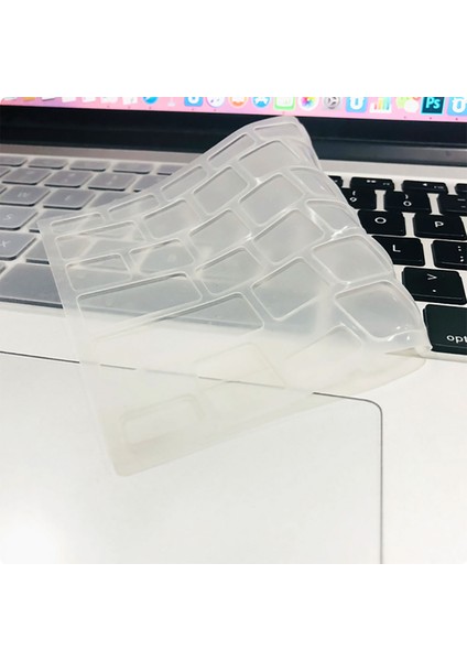 Cep Case Apple Macbook 13.3' Air 2020 A2337 Klavye Koruyucu Türkçe Q Klavye Buzlu Şeffaf Silikon Ped Macpad