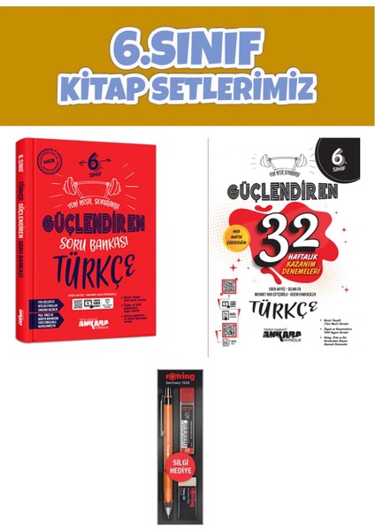 6.Sınıf Güçlendiren Türkçe Soru Bankası - 32 Haftalık Türkçe Kazanım Denemeleri