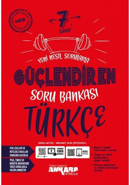 7.Sınıf Güçlendiren Türkçe Soru Bankası - 32 Haftalık Türkçe Kazanım Denemeleri modelleri
