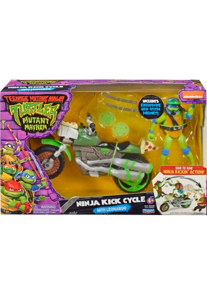 Tmnt Araçlar ve Figürler Ninja Kick Cycle With Leonardo 83430