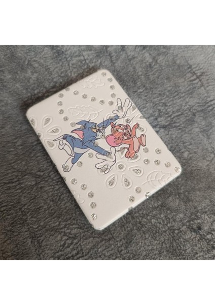 Cep Ayna Makyaj Çanta Seyehat Taşınabilir Tom ve Jerry Ayna Kozmetik