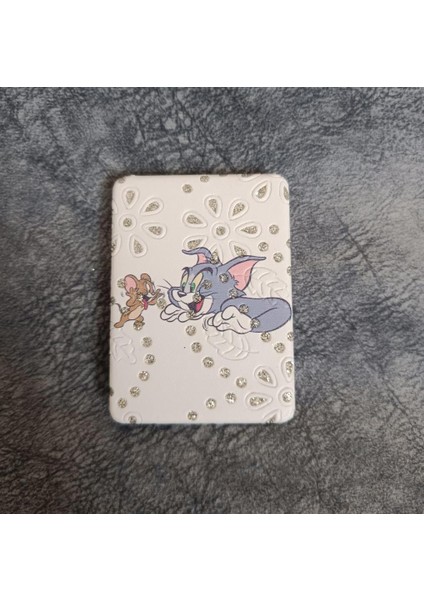 Cep Ayna Makyaj Çanta Seyehat Taşınabilir Tom ve Jerry Ayna Kozmetik
