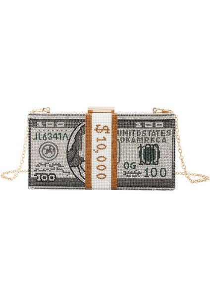 Siyah Kadın Kristal Para Usd Çanta Dolar Tasarım Lüks Elmas Akşam Çantaları Parti Çanta Debriyaj Çanta Düğün Yemeği Çanta ve El Çantaları (Yurt Dışından)