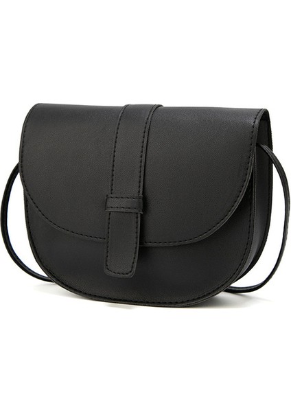Siyah Küçük Kadın Çanta Kabuk Omuz Askılı Çanta Pu Deri Moda Katı Sarı Siyah Crossbody Çanta Bolsas Bayanlar Telefon Çanta (Yurt Dışından)