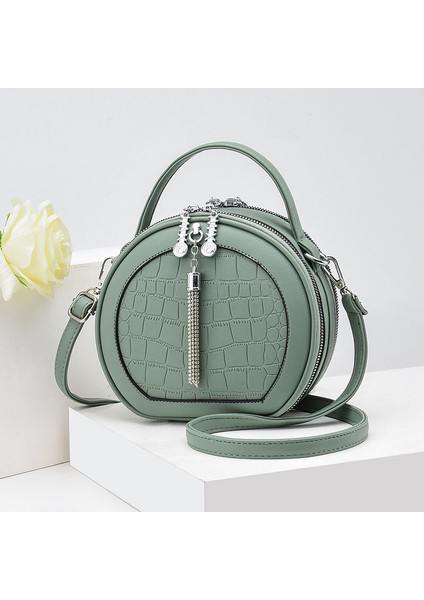 Şarap Kırmızısı Bir Tasarımcı Deri Yuvarlak Püskül Tote Çanta Kadın Çanta Omuz Çantaları Lüks Çantalar Crossbody Çanta Çanta Сумки Для Женщин Bolsa (Yurt Dışından) fırsatları