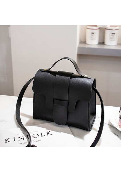 Siyah Casual Kadın Çantası Küçük Deri Crossbody Çanta 2023 Tasarım Kadın Pu Deri Çanta Tote Omuz Çantaları Messenger Bolso Mujer (Yurt Dışından)