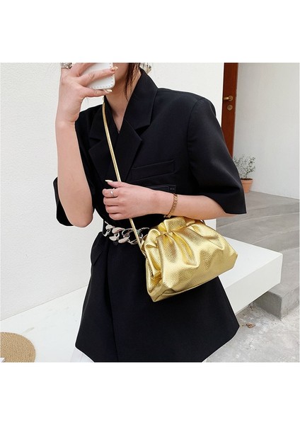 Siyah Lüks Altın Bulut Çanta Kadınlar Için Deri Hobos Retro Bulut Crossbody Çanta Küçük Telefon Çanta Tasarım Debriyaj Klip Çanta Kadın Bolsa (Yurt Dışından) fiyatları