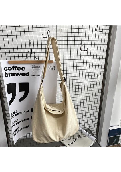 Bej 2022 Omuz Çantası Kadın Shopper Kanvas Tote Çanta Kadın Katı Basit Büyük Kapasiteli Crossbody Çanta Kadın Tasarımcı Çanta (Yurt Dışından)
