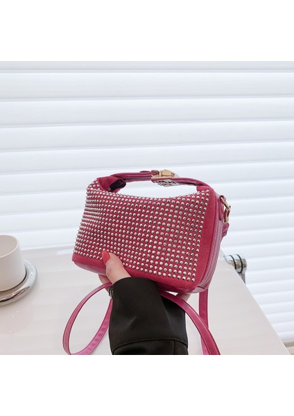 Kahverengi Kolu Rhinestones Akşam Debriyaj Çanta Gümüş Parlak Cüzdanlar ve El Çantası Lüks Tasarımcı Güzellik Elmas Omuz Çantası Ziyafet Çantası (Yurt Dışından) fırsatları