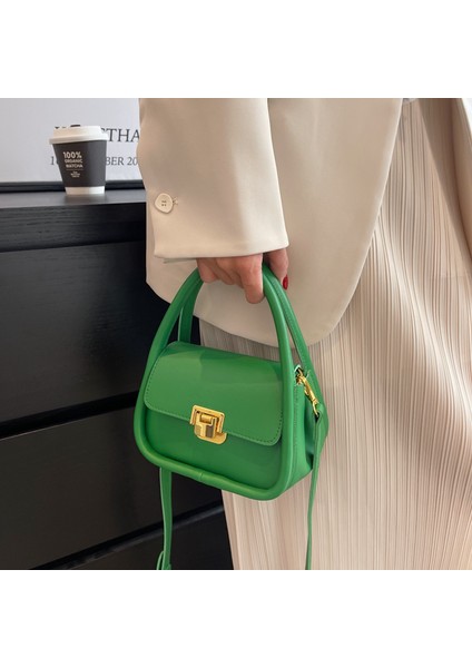 Pembe Yeşil Kadın Omuz Çantaları Kadınlar Için Lüks Pu Deri Crossbody Çanta Küçük Flap Messenger Çanta Tüm Maç Tasarım Bayan Çanta (Yurt Dışından)
