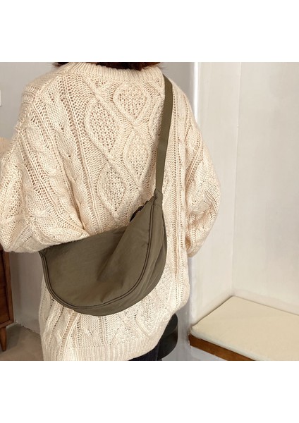 Siyah Basit Tasarımcı Messenger Çanta Kadınlar Için Moda Bayanlar Naylon Hobos Küçük Omuz Çantaları Eski Kadın Kız Çanta Bez Çanta (Yurt Dışından) fırsatları