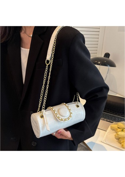 Siyah Küçük Zincir Namlu Şekilli Pu Deri Çanta Kadınlar Için 2023 Moda Yeni Kadın Lüks Tasarımcı Çanta Omuz Crossbody Çanta (Yurt Dışından) fiyatları