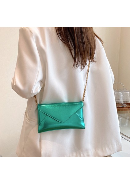 Şerit Yeni Kadın Akşam Omuz Çantası Deri Debriyaj Çanta Düğün Parti Balo Düğün Zarf Çanta Gümüş Zincirli Crossbody (Yurt Dışından) fırsatları