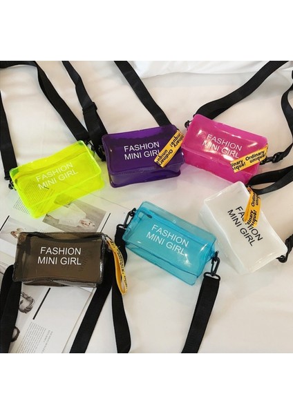 Siyah Şeffaf Lazer Kadınlar Için Crossbody Çanta Şeker Renk Mektup Moda Vahşi Mini Omuz Askılı Çanta Pvc Jöle Küçük Tote Çanta (Yurt Dışından) modelleri
